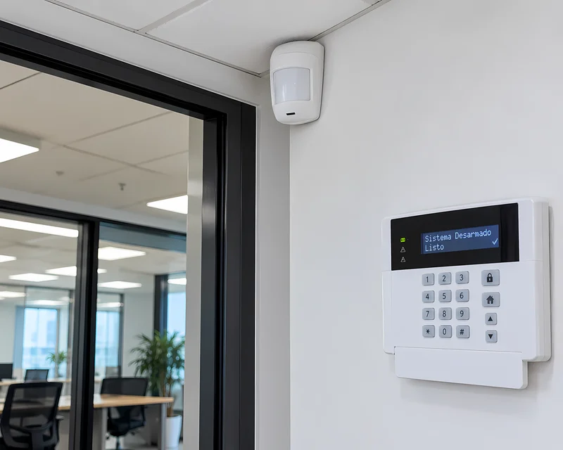 Sensor de movimiento y teclado de alarma de intrusión
