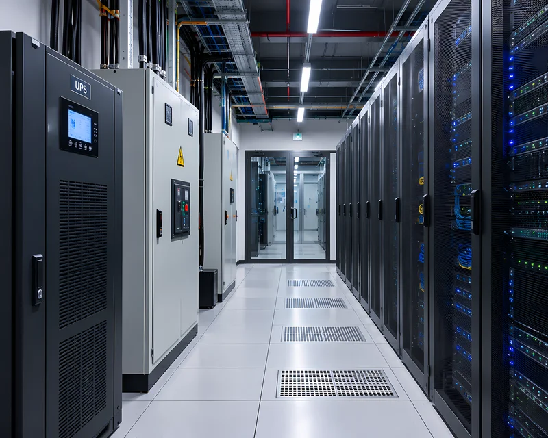 Sala de servidores de un centro de datos que requiere energía estable y libre de perturbaciones