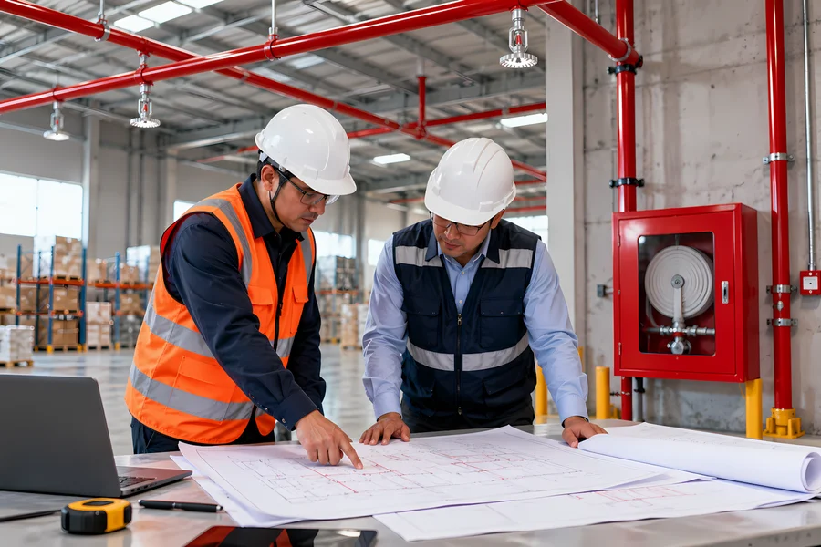planos en el diseño de sistemas contra incendio para una empresa