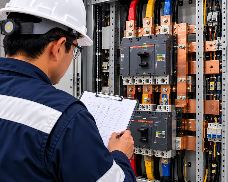 Tablero general con interruptores evaluados en un estudio de cortocircuito de una planta industrial