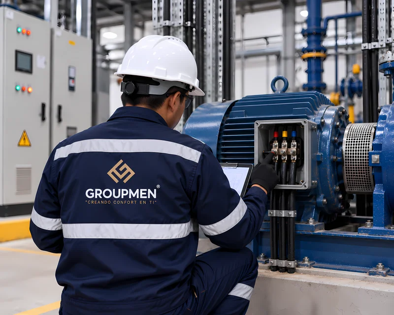 Técnico evaluando impacto de falla eléctrica en equipo industrial