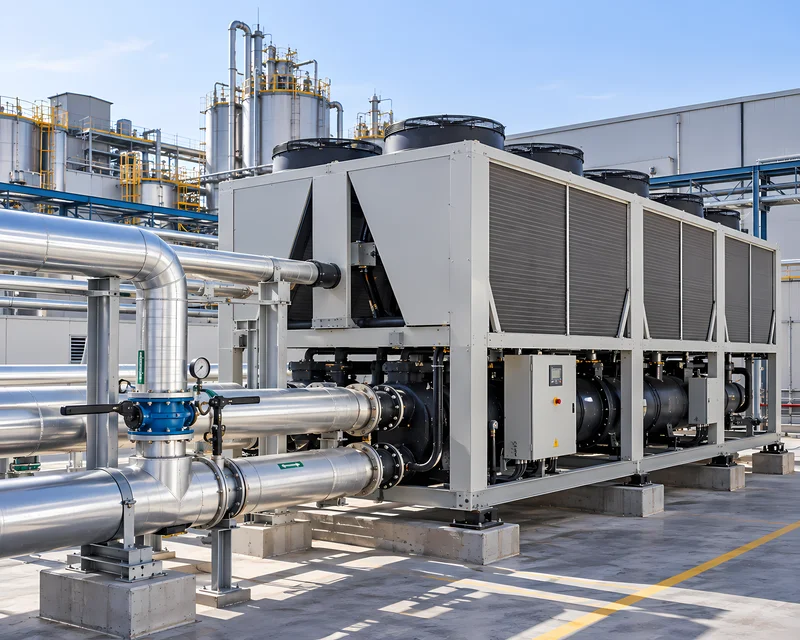 Sistema de chiller en planta industrial