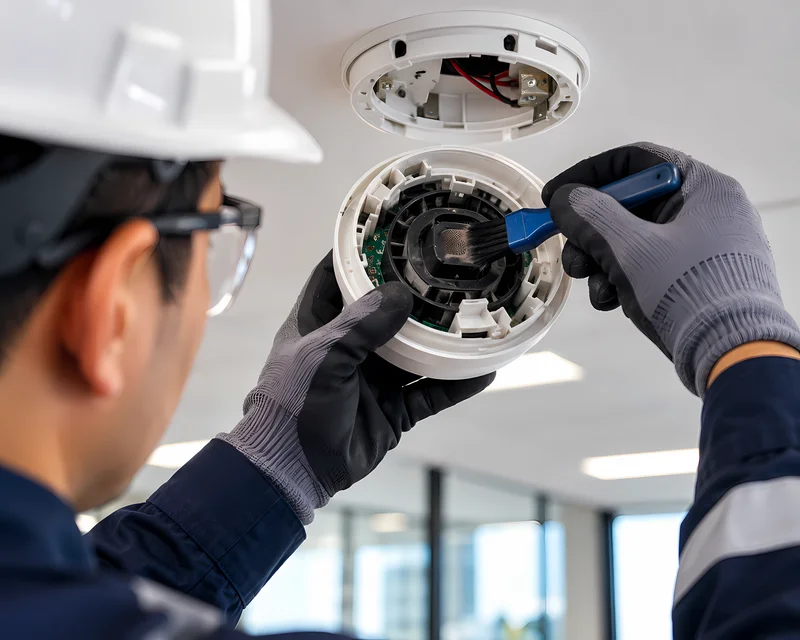 Limpieza de cámara de detección de un sensor de humo