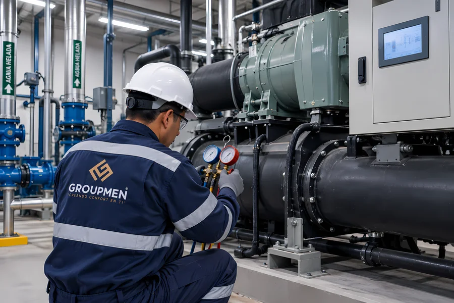 Mantenimiento preventivo y correctivo de chillers para empresas.
