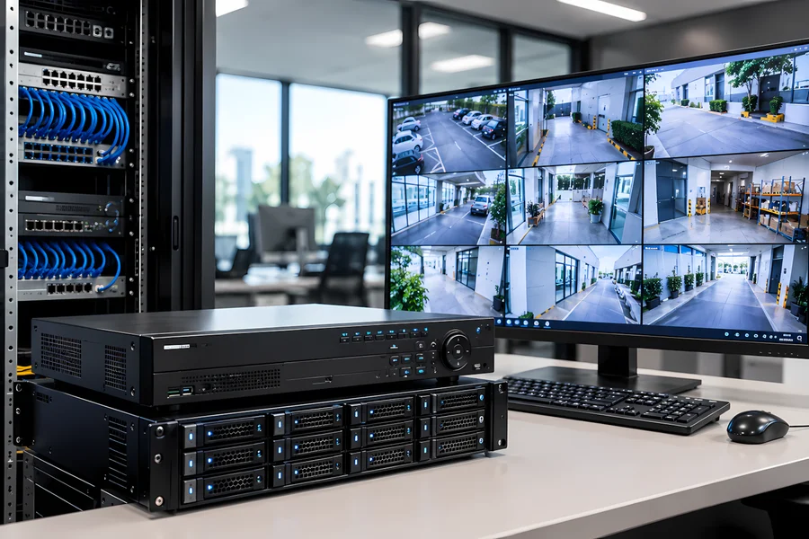 Mantenimiento de DVR y NVR para empresas en rack de videovigilancia