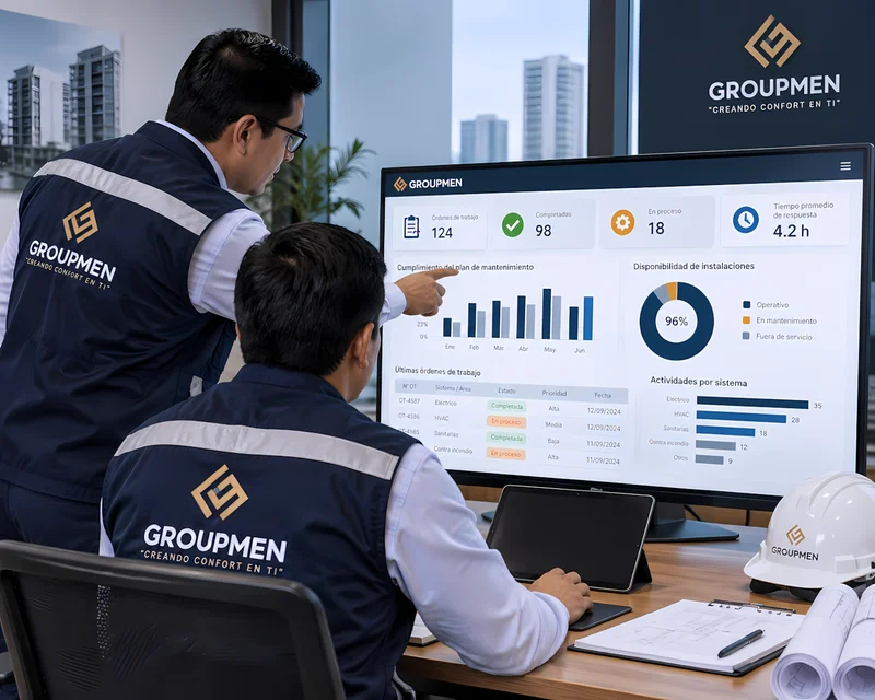 Monitoreo de indicadores de mantenimiento de edificaciones - Groupmen