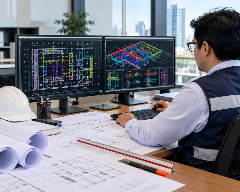 Planos de instalaciones por especialidad compatibilizados en monitor para un expediente técnico