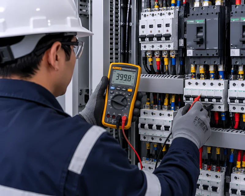 Pruebas eléctricas de aislamiento y continuidad en tablero