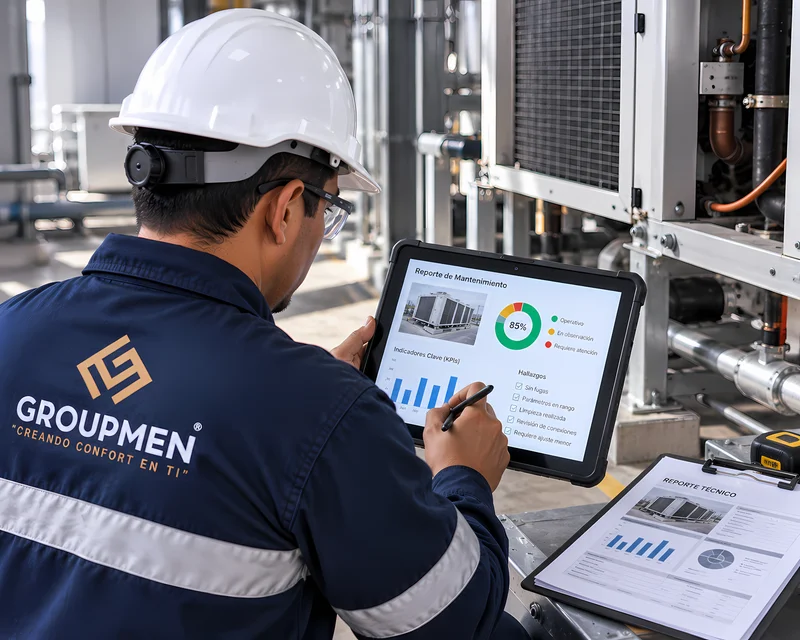 Dashboard con reportes e indicadores KPI de mantenimiento preventivo