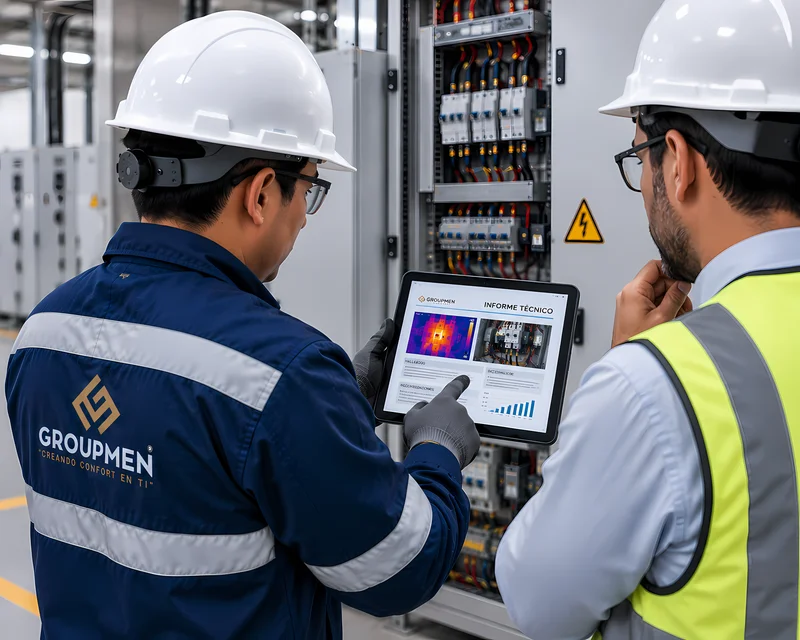 Técnico entregando informe con recomendaciones tras diagnóstico eléctrico