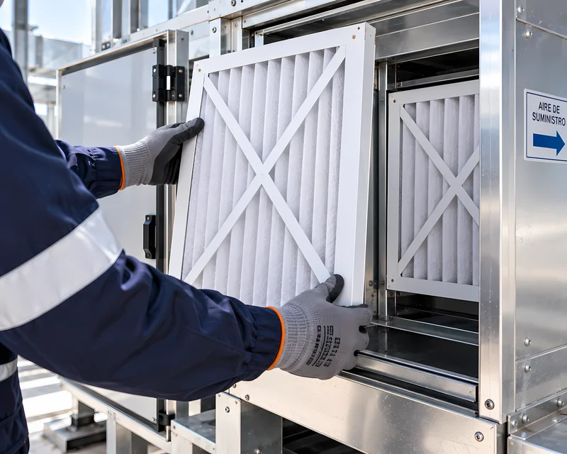 Sistema de filtración de Unidad Manejadora de Aire Leyenda: Filtros de aire de UMA