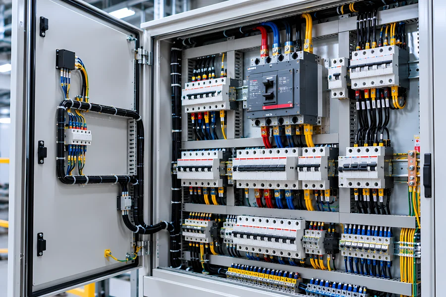 tableros eléctricos para empresas en la sala eléctrica de una planta