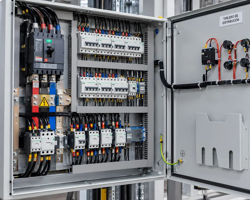Tablero eléctrico de distribución inspeccionado con termografía