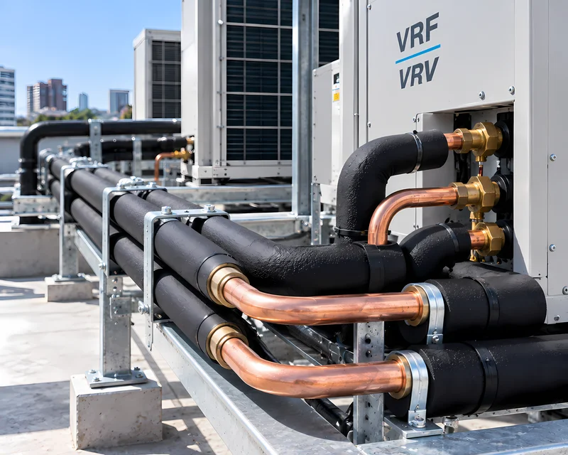 Tuberías de cobre aisladas de sistema de refrigerante VRF/VRV